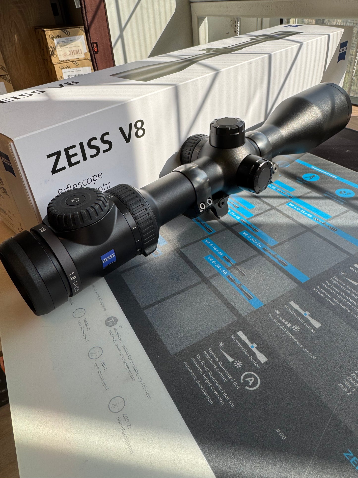 Zeiss V8 1,8-14x50 inkl Henneberger Blaser montasje, Brukt!