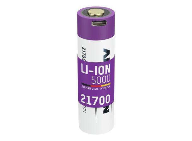 Oppladbart batter 21700 Li-Ion 3,6 V 5000 mAh, 18 Wh