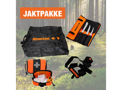 Neverlost jaktpakke, slaktesett, førstehjelp, viltdrag og gamebag