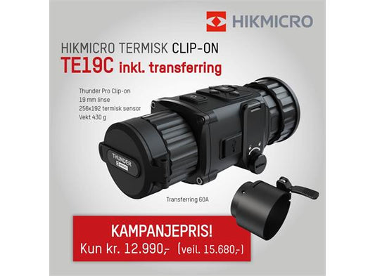 Hikmicro Thunder Pro Clip-on TE19c med adapter til 50mm sikte